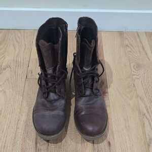 Steve Madden Mens Dark Brown Leather Boots Size 13